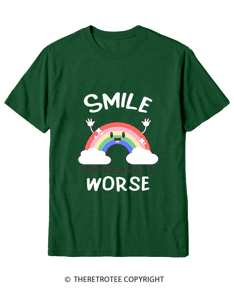 TheRetroTee Smile Tomorrow Will Be Worse 1990s Cotton T-Shirt