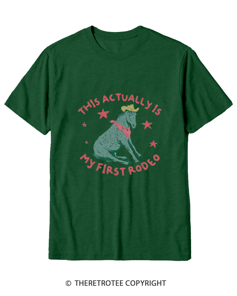 TheRetroTee This Is My First Rodeo 1980s Cotton T-Shirt