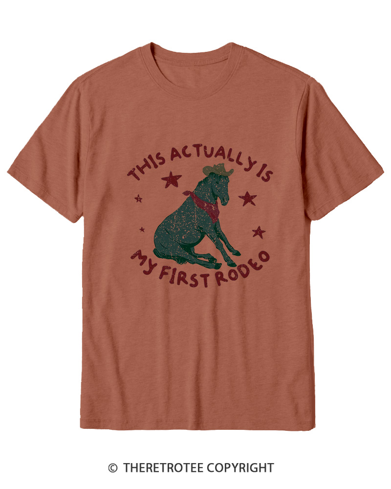 TheRetroTee This Is My First Rodeo 1980s Cotton T-Shirt
