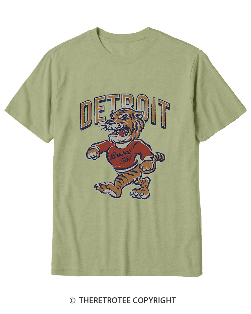 TheRetroTee Vintage Detroit Baseball Cotton T-Shirt