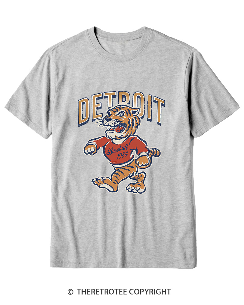 TheRetroTee Vintage Detroit Baseball Cotton T-Shirt
