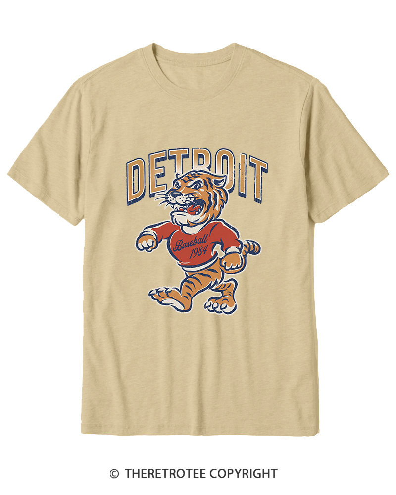 TheRetroTee Vintage Detroit Baseball Cotton T-Shirt