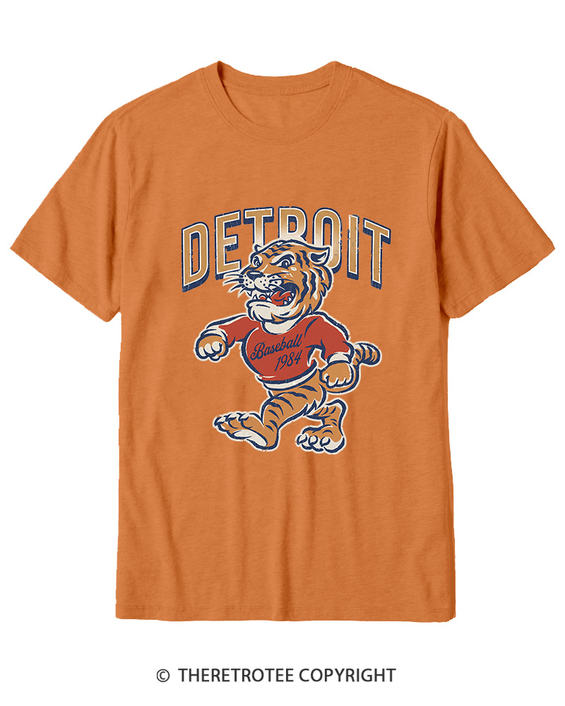 TheRetroTee Vintage Detroit Baseball Cotton T-Shirt