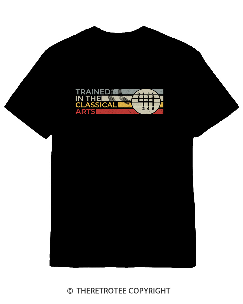TheRetroTee Trained In The Classical Arts Speed Manual Transmission 1980s Cotton T-Shirt