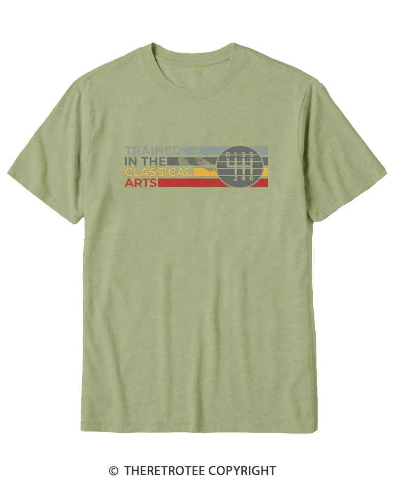 TheRetroTee Trained In The Classical Arts Speed Manual Transmission 1980s Cotton T-Shirt