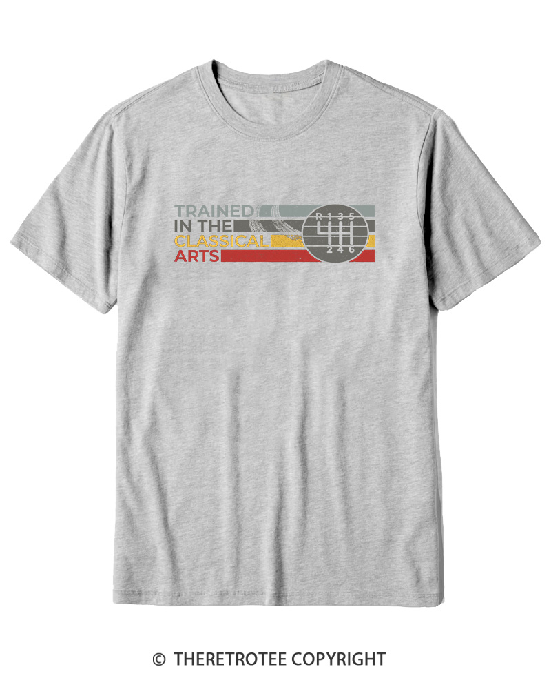 TheRetroTee Trained In The Classical Arts Speed Manual Transmission 1980s Cotton T-Shirt