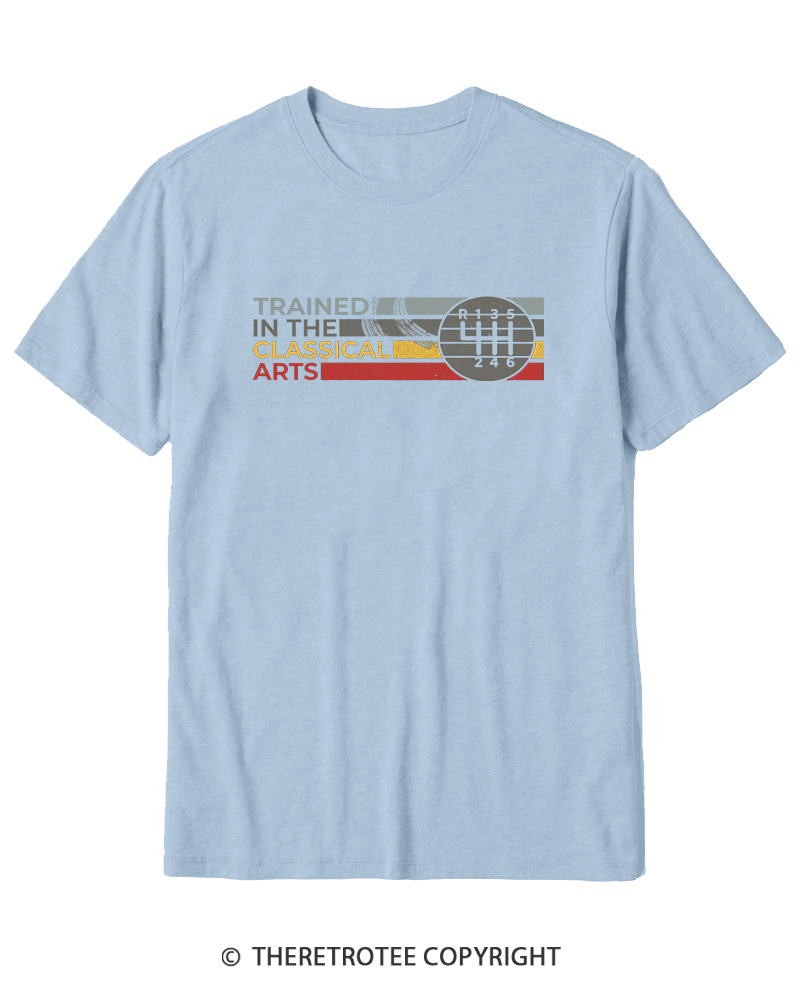 TheRetroTee Trained In The Classical Arts Speed Manual Transmission 1980s Cotton T-Shirt