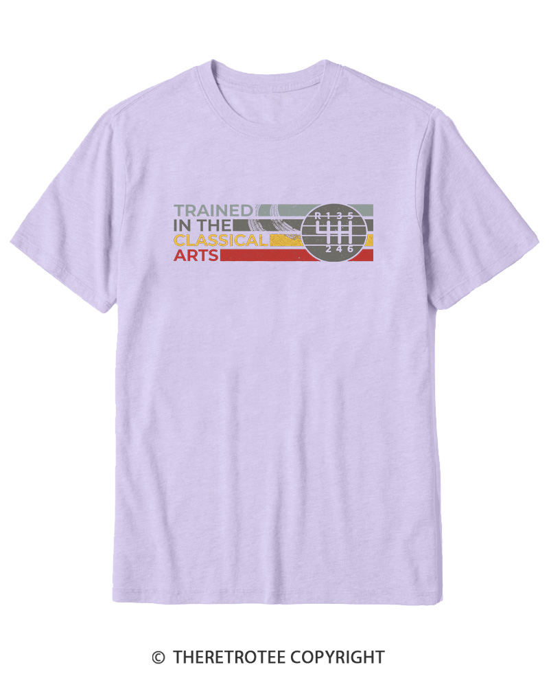 TheRetroTee Trained In The Classical Arts Speed Manual Transmission 1980s Cotton T-Shirt