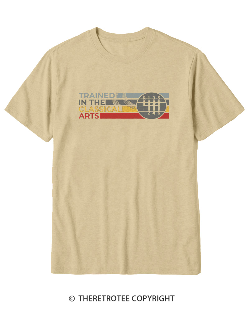 TheRetroTee Trained In The Classical Arts Speed Manual Transmission 1980s Cotton T-Shirt