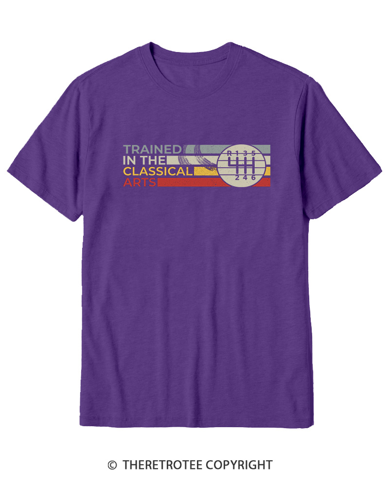 TheRetroTee Trained In The Classical Arts Speed Manual Transmission 1980s Cotton T-Shirt