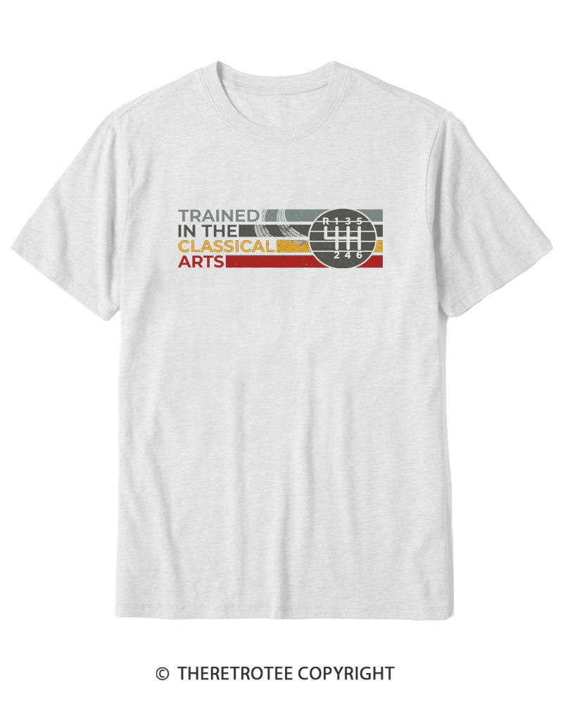 TheRetroTee Trained In The Classical Arts Speed Manual Transmission 1980s Cotton T-Shirt