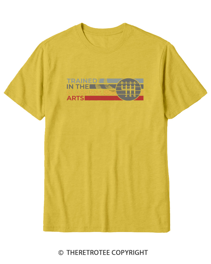 TheRetroTee Trained In The Classical Arts Speed Manual Transmission 1980s Cotton T-Shirt