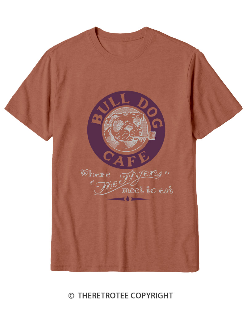 TheRetroTee Bulldog Cafe 1980s Cotton T-Shirt
