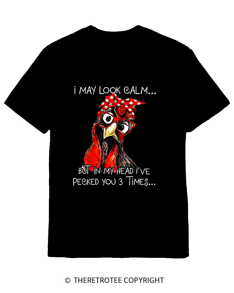 TheRetroTee Rooster Humor 1960s Cotton T-Shirt