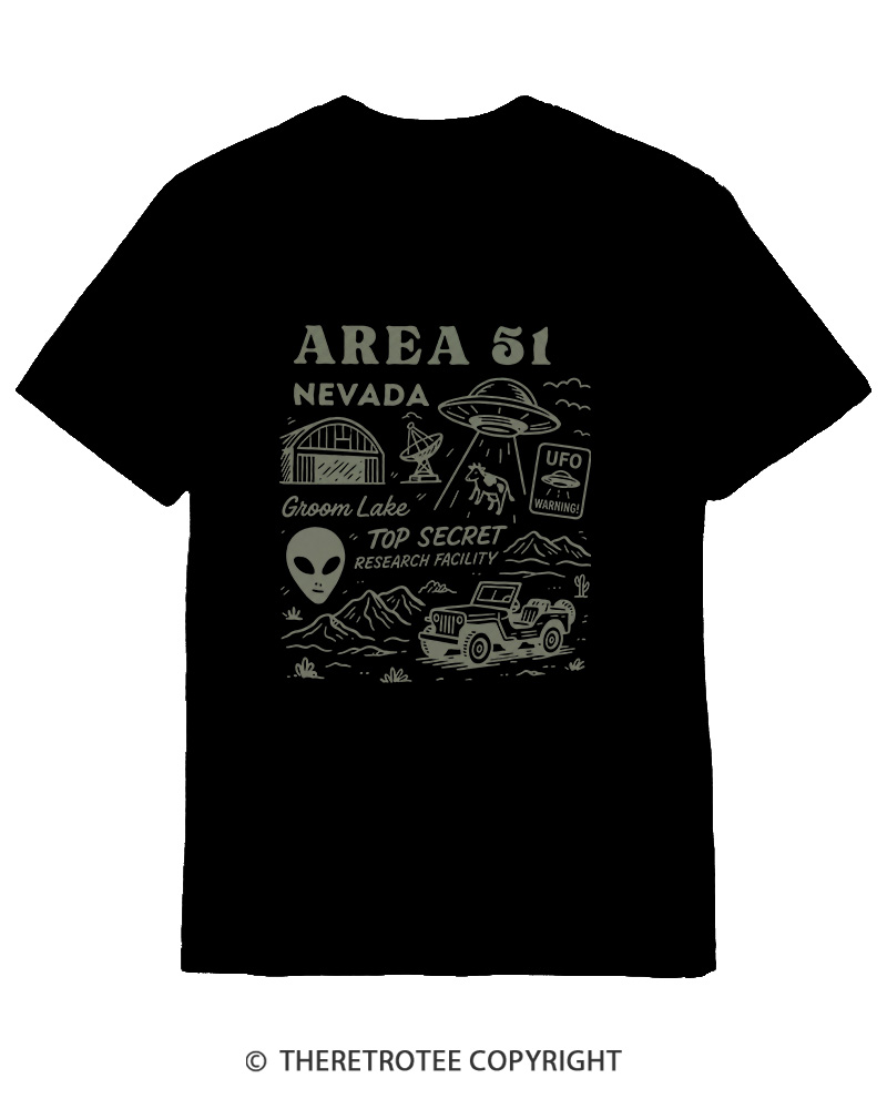 TheRetroTee Area 51 Nevada Cotton T-Shirt