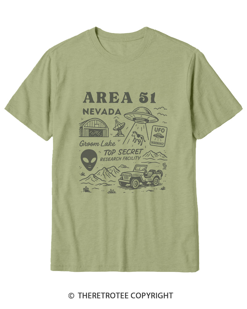 TheRetroTee Area 51 Nevada Cotton T-Shirt