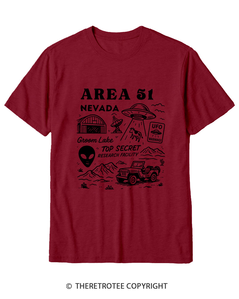 TheRetroTee Area 51 Nevada Cotton T-Shirt