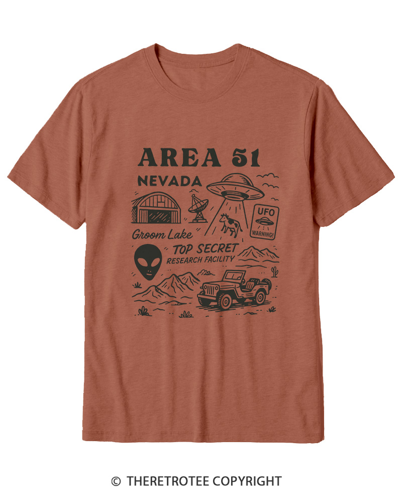 TheRetroTee Area 51 Nevada Cotton T-Shirt