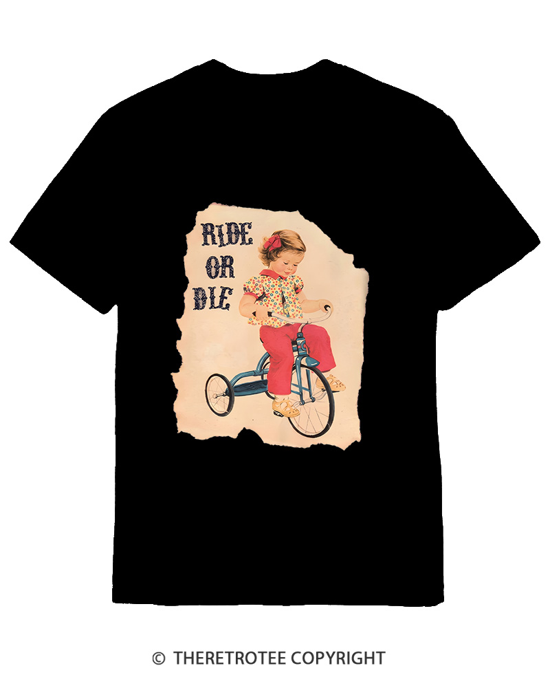 TheRetroTee Ride or Died Vintage Graphic Cotton T-Shirt