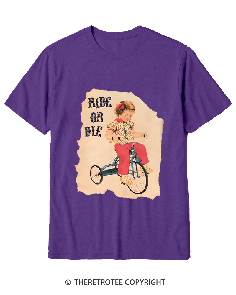 TheRetroTee Ride or Died Vintage Graphic Cotton T-Shirt