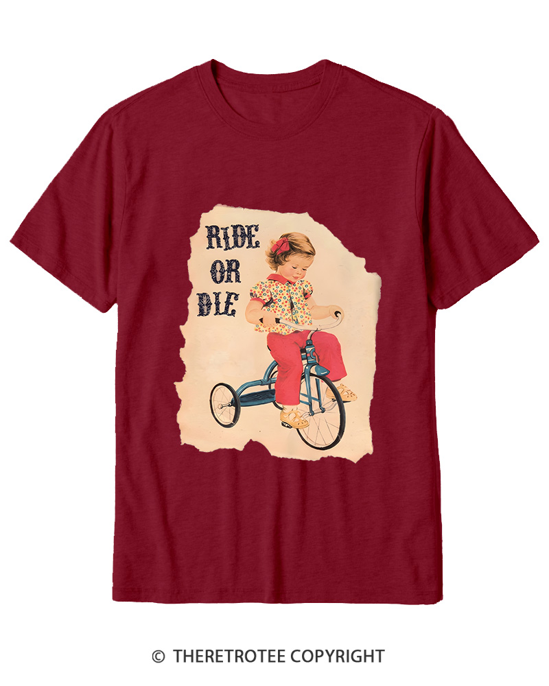 TheRetroTee Ride or Died Vintage Graphic Cotton T-Shirt