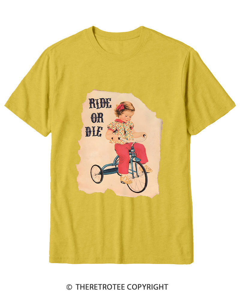 TheRetroTee Ride or Died Vintage Graphic Cotton T-Shirt