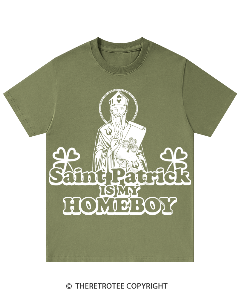 TheRetroTee Saint Patrick is My Homeboy St. Patrick's Day T-Shirt