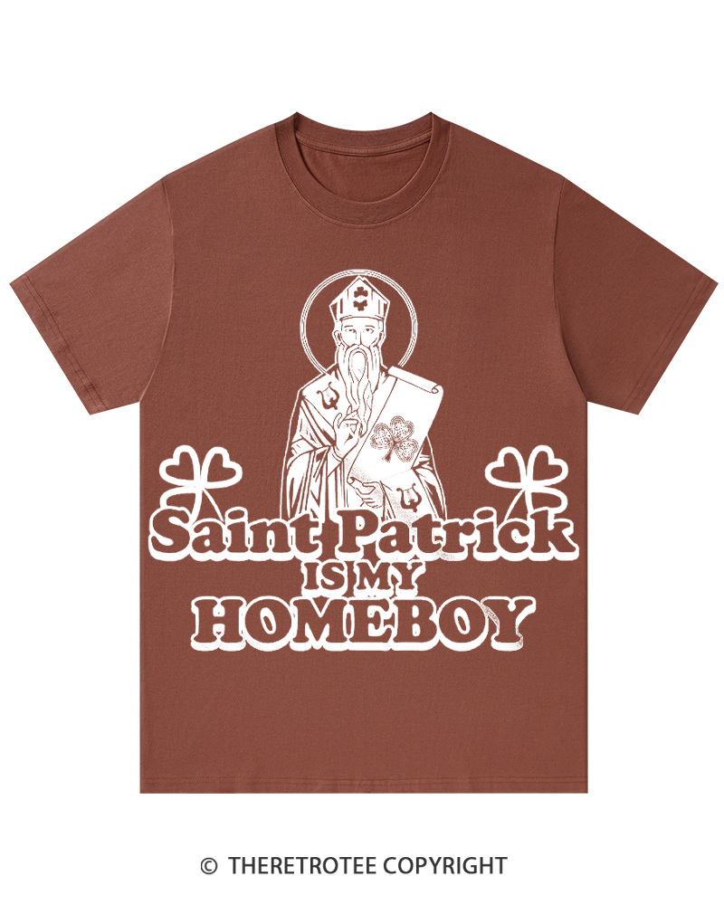 TheRetroTee Saint Patrick is My Homeboy St. Patrick's Day T-Shirt
