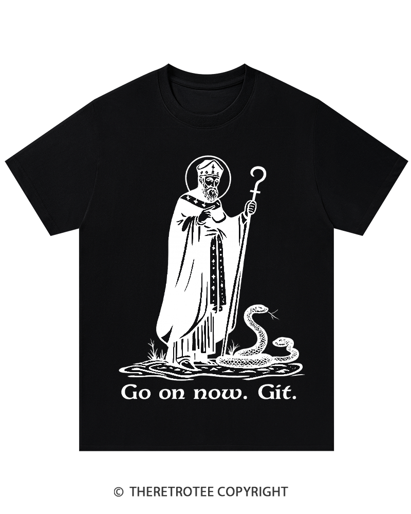 TheRetroTee Go On Now. Git. St. Patrick's Day T-Shirt