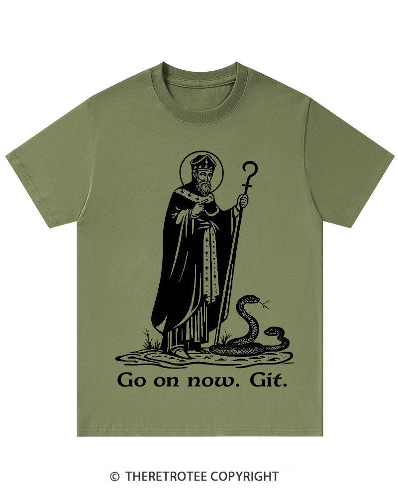 TheRetroTee Go On Now. Git. St. Patrick's Day T-Shirt