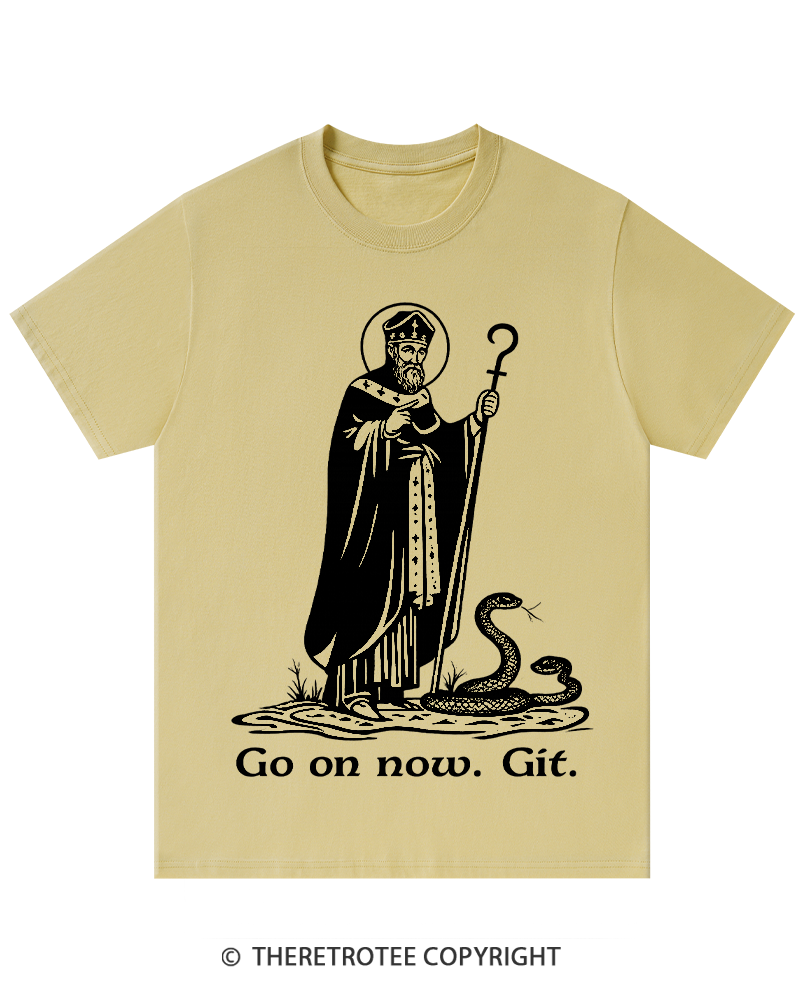 TheRetroTee Go On Now. Git. St. Patrick's Day T-Shirt