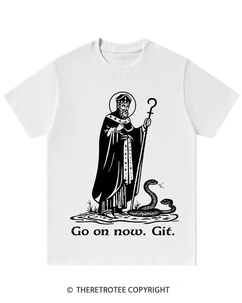 TheRetroTee Go On Now. Git. St. Patrick's Day T-Shirt