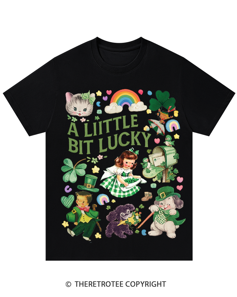 TheRetroTee A Little Bit Lucky St. Patrick's Day T-Shirt