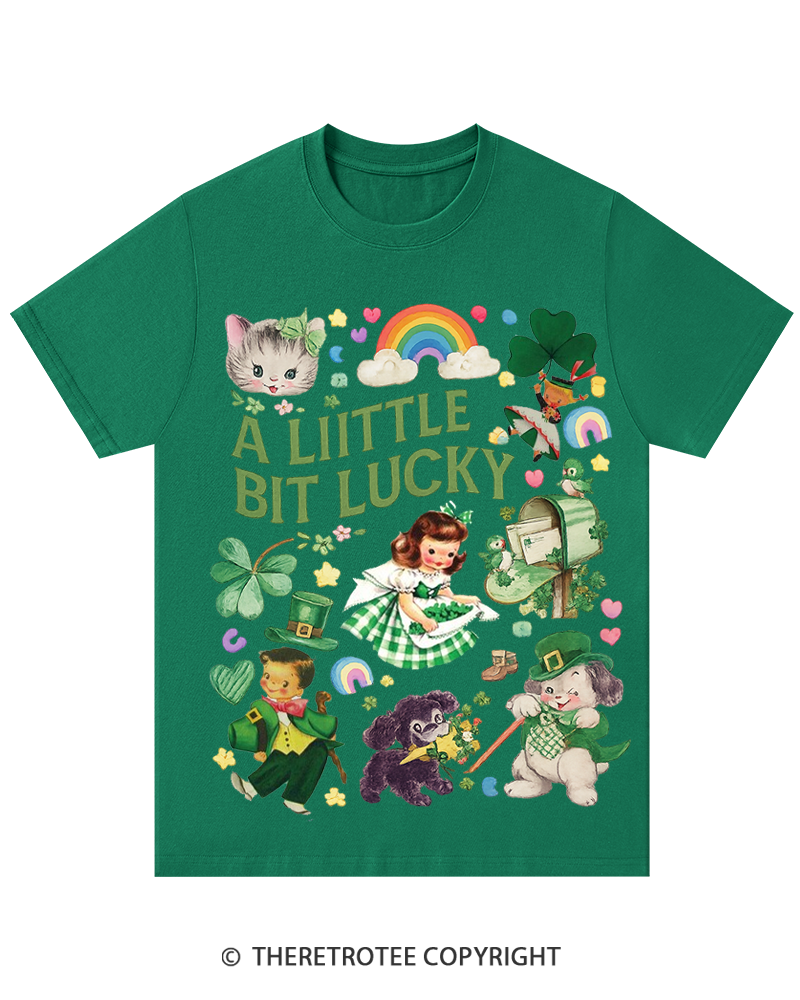 TheRetroTee A Little Bit Lucky St. Patrick's Day T-Shirt