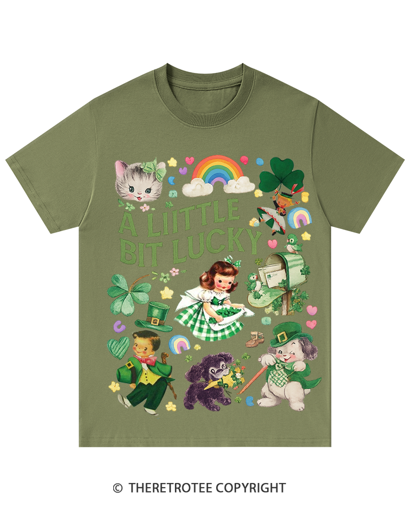 TheRetroTee A Little Bit Lucky St. Patrick's Day T-Shirt