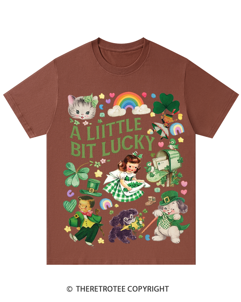 TheRetroTee A Little Bit Lucky St. Patrick's Day T-Shirt