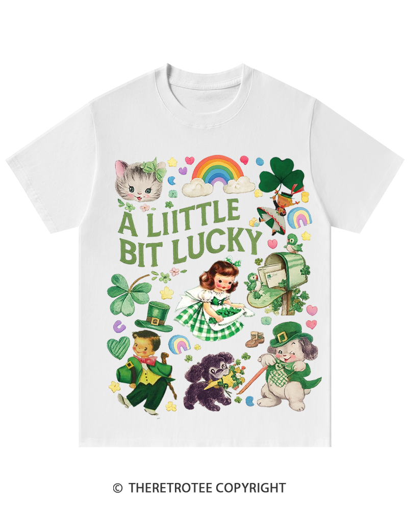 TheRetroTee A Little Bit Lucky St. Patrick's Day T-Shirt