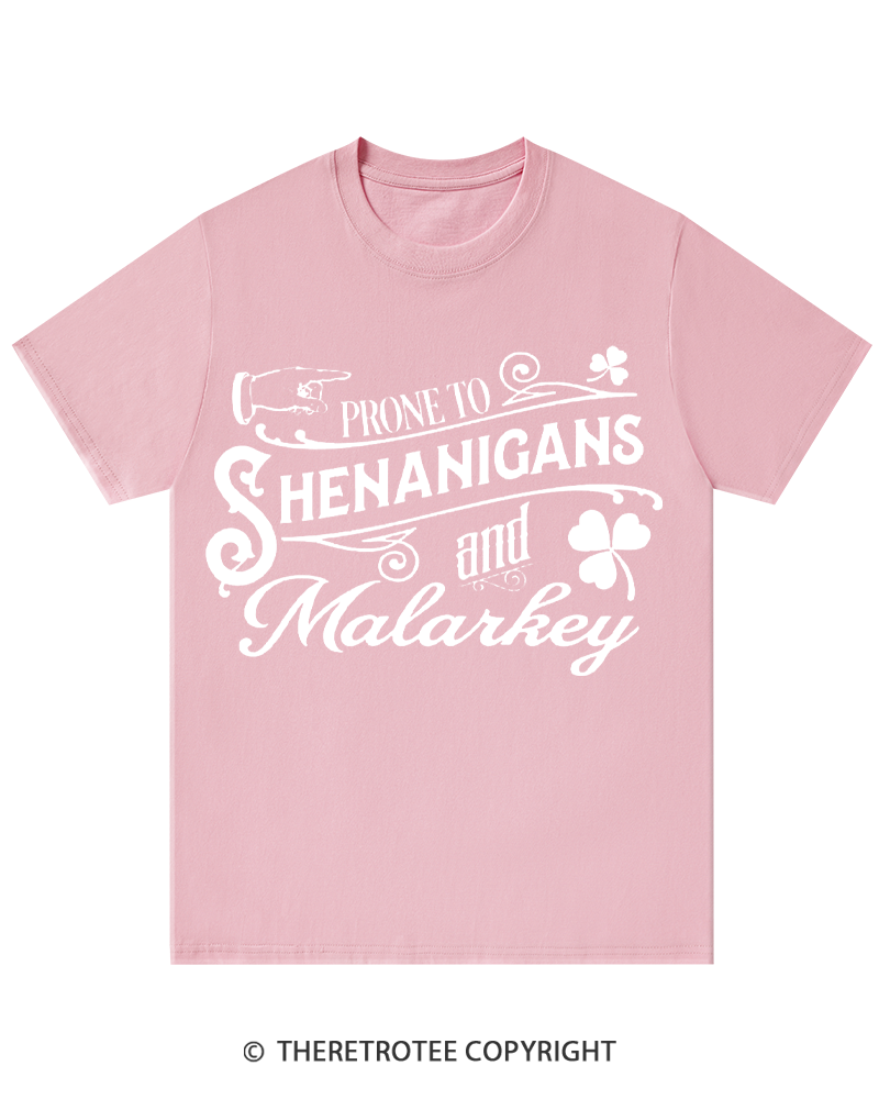 TheRetroTee Prone to Shenanigans and Malarkey St. Patrick's Day T-Shirt