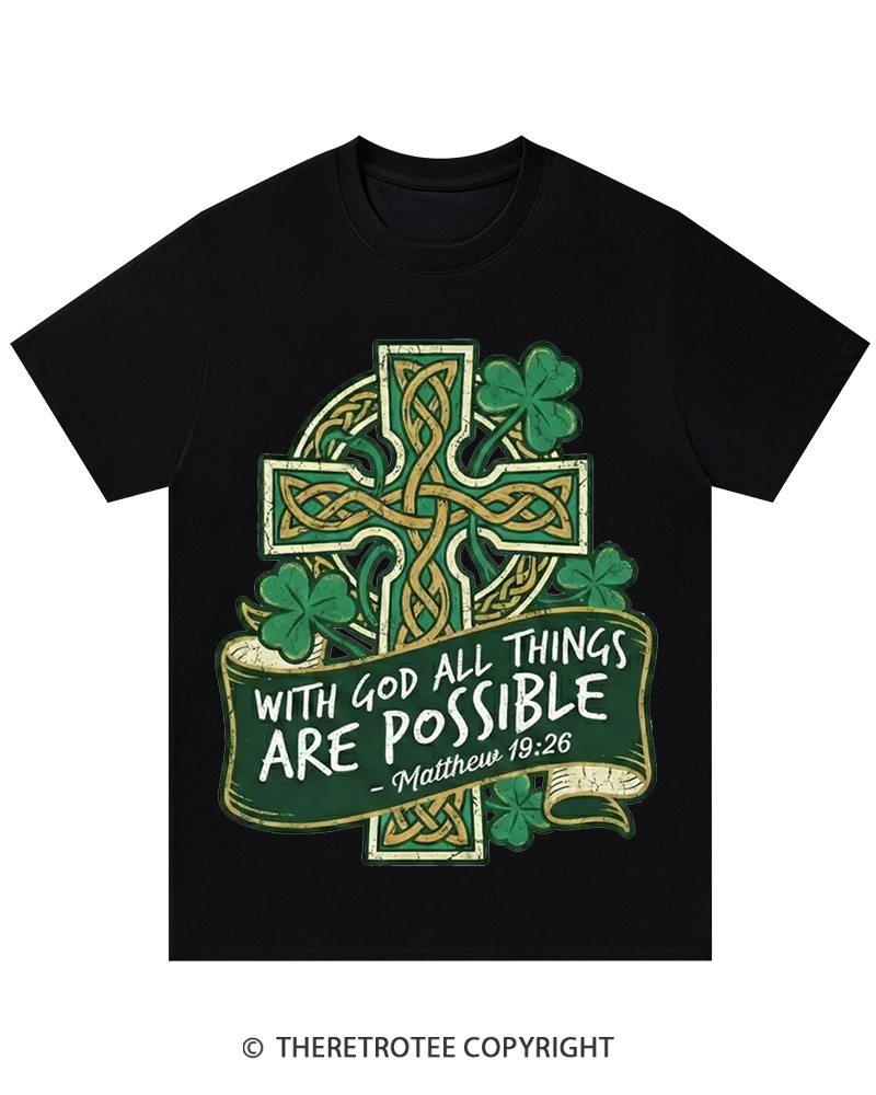 TheRetroTee Celtic Cross St. Patrick's Day T-Shirt