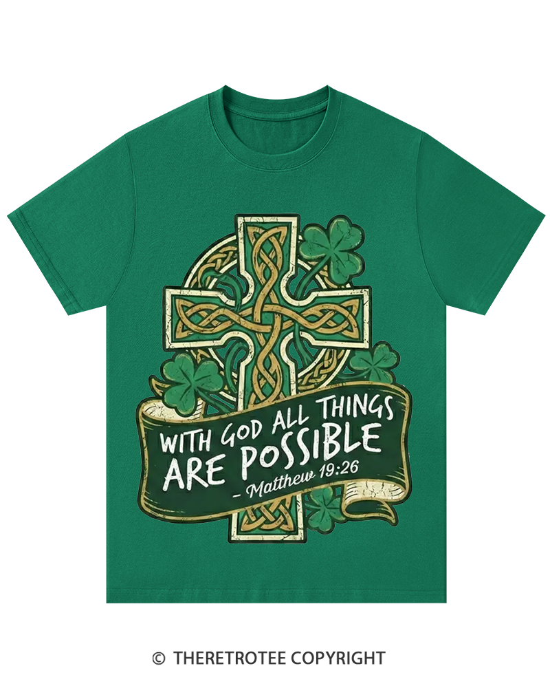 TheRetroTee Celtic Cross St. Patrick's Day T-Shirt