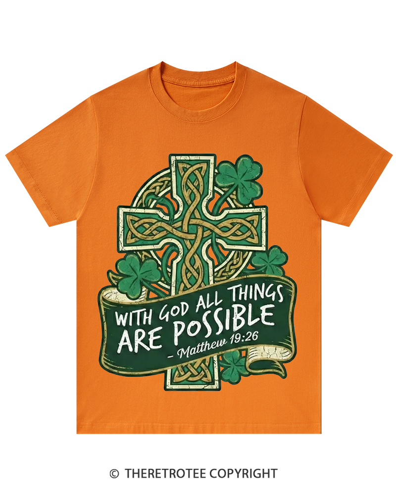 TheRetroTee Celtic Cross St. Patrick's Day T-Shirt