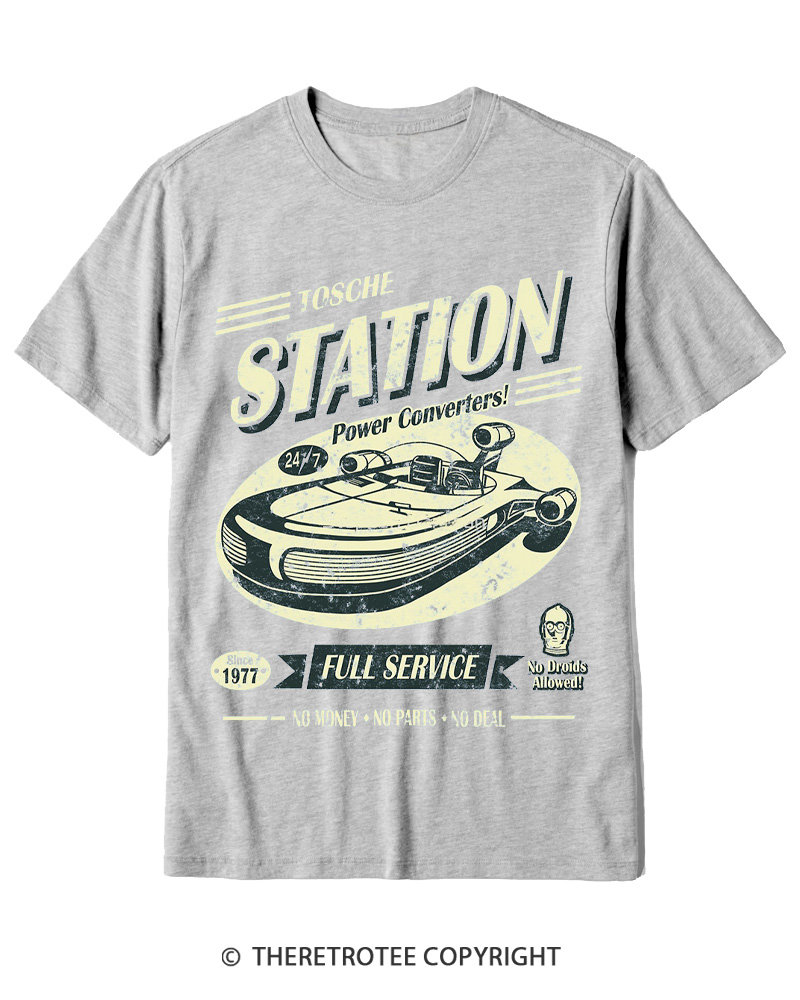 TheRetroTee Outer Rim Service Station 1980s Cotton T-Shirt