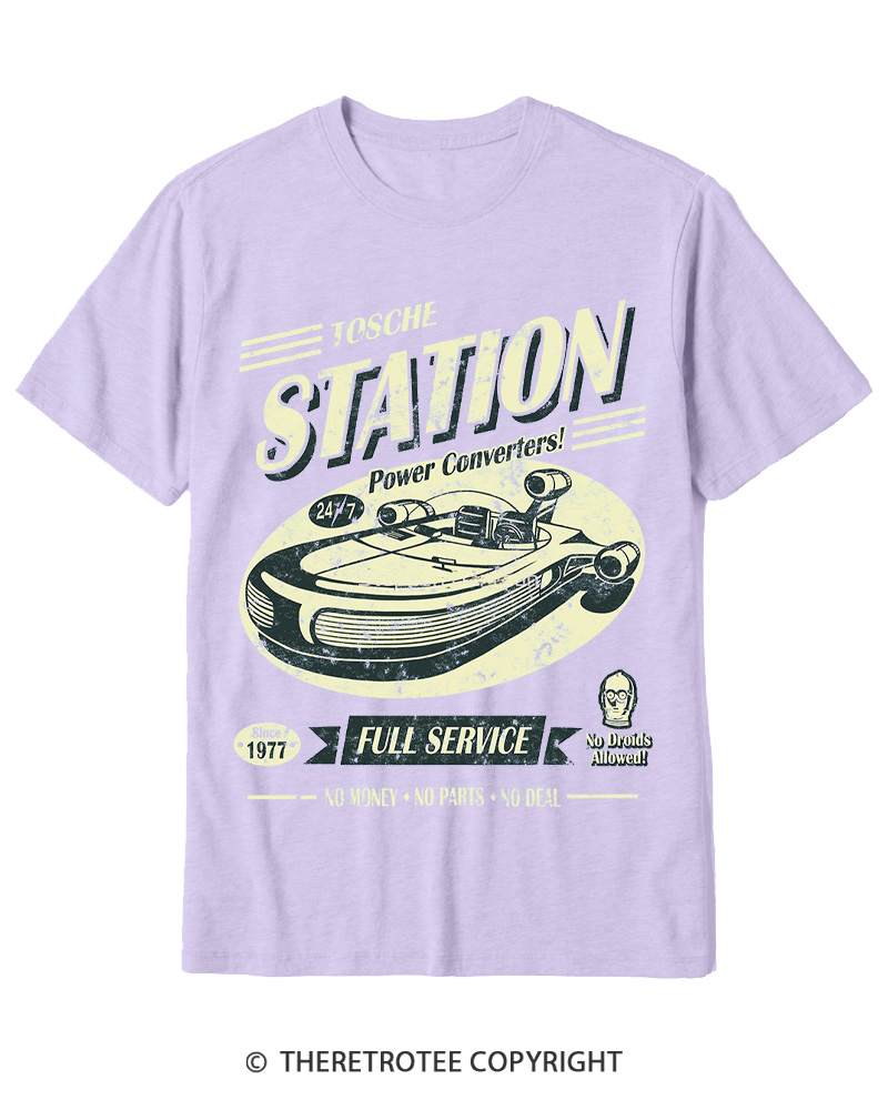 TheRetroTee Outer Rim Service Station 1980s Cotton T-Shirt