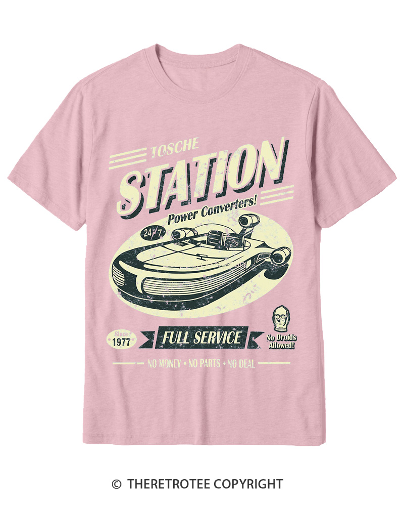 TheRetroTee Outer Rim Service Station 1980s Cotton T-Shirt