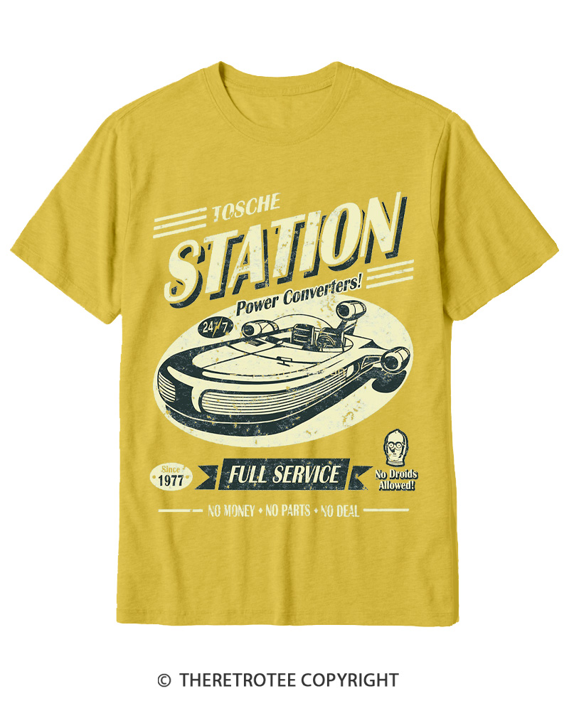 TheRetroTee Outer Rim Service Station 1980s Cotton T-Shirt