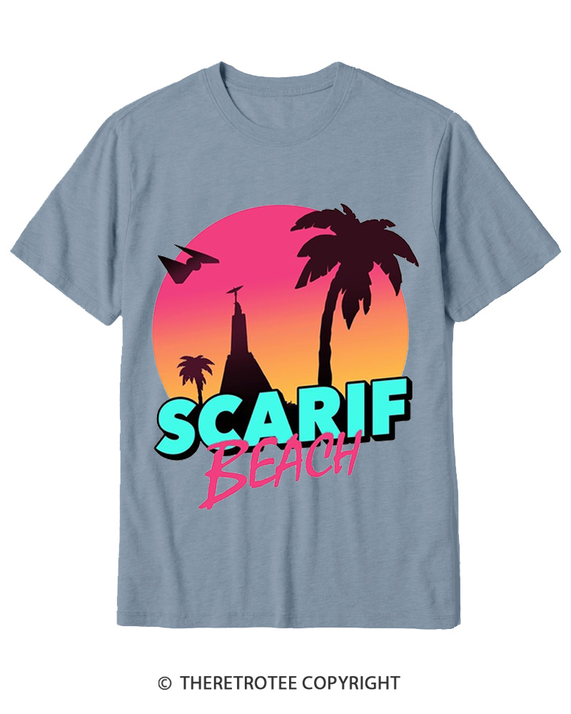 TheRetroTee Data Vault Beach 1980s Cotton T-Shirt