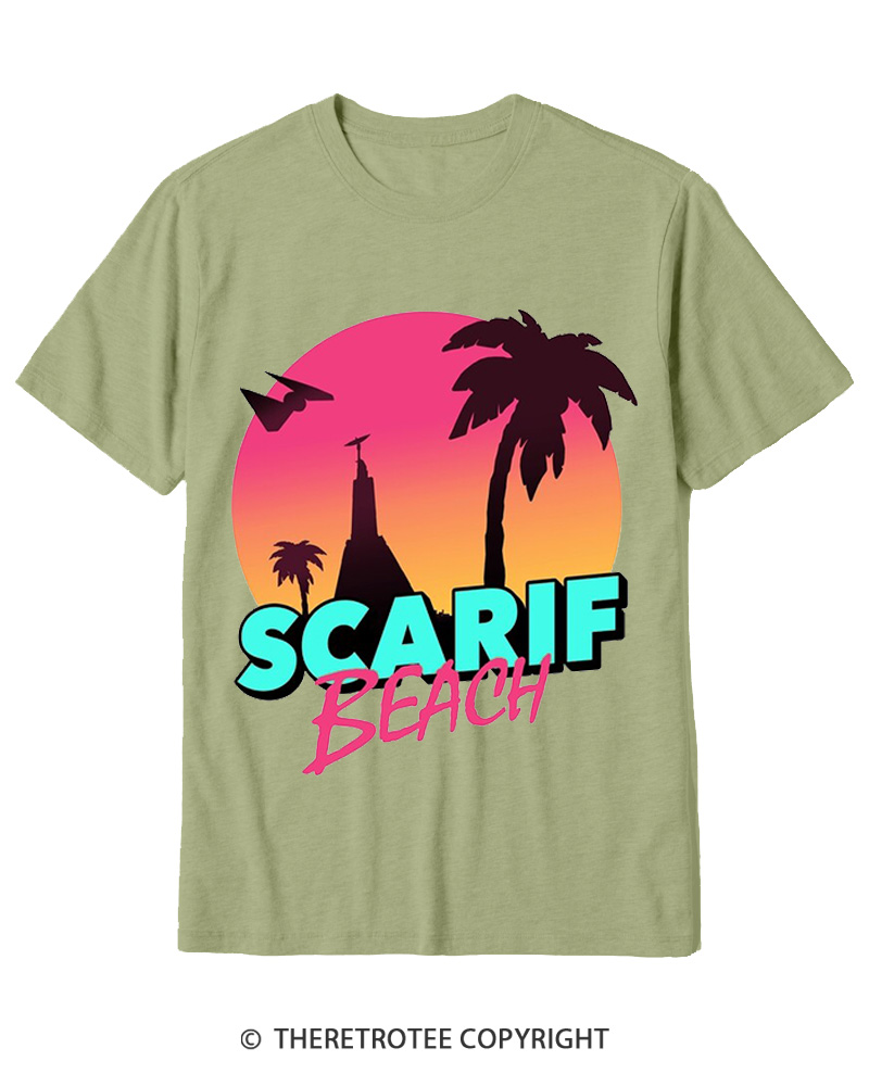 TheRetroTee Data Vault Beach 1980s Cotton T-Shirt