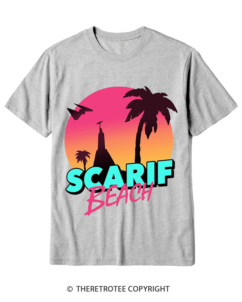 TheRetroTee Data Vault Beach 1980s Cotton T-Shirt