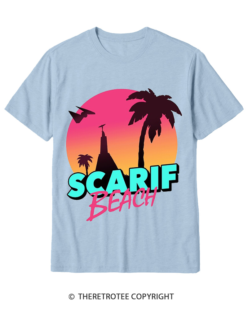 TheRetroTee Data Vault Beach 1980s Cotton T-Shirt