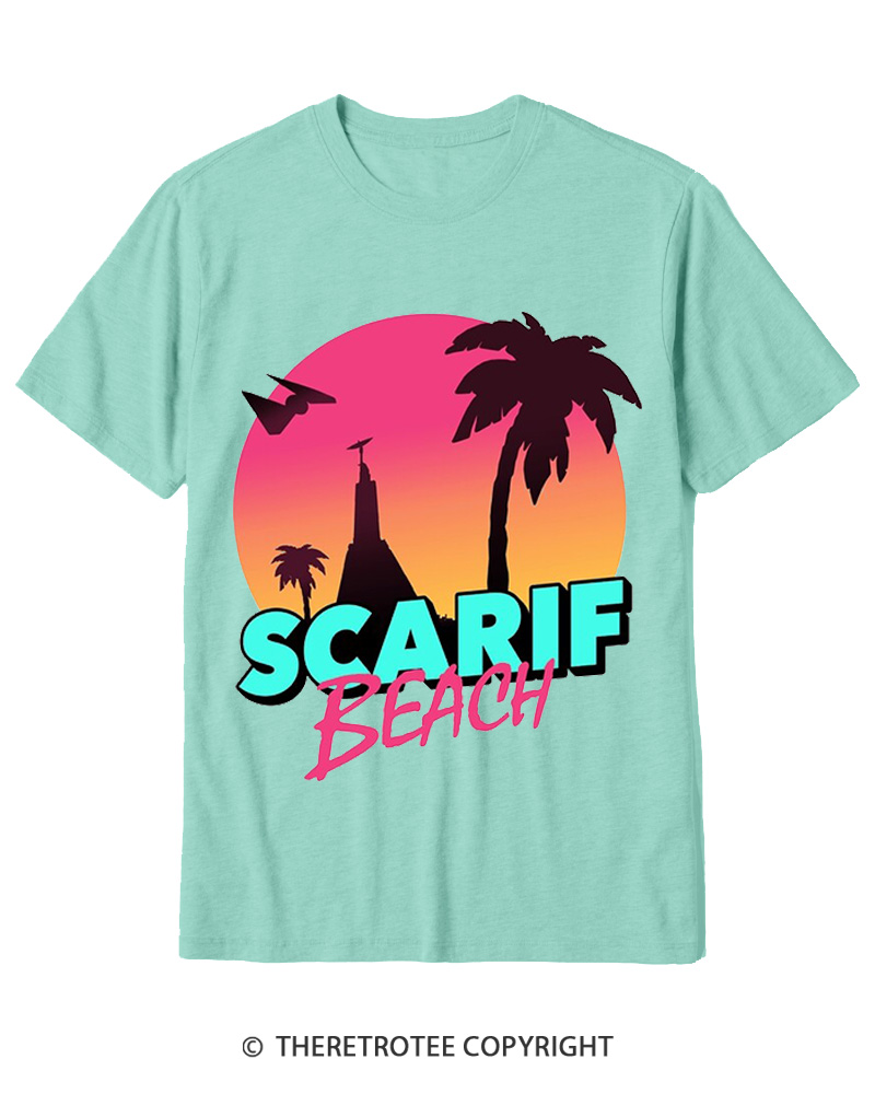 TheRetroTee Data Vault Beach 1980s Cotton T-Shirt